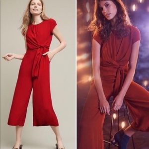 Maeve Anthropologie Red Jumpsuit